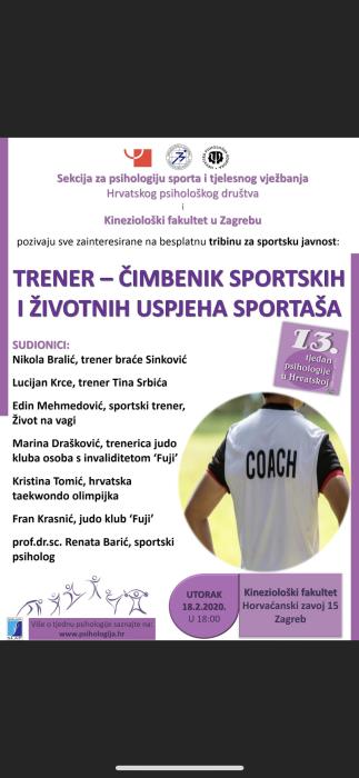 SPORTSKA TRIBINA  Trener - čimbenik sportskih i životnih uspjeha sportaša